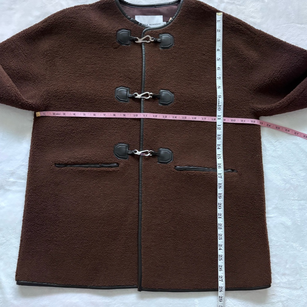 REBECCA MINKOFF Chocolate Brown Shearling Toggle Jacket--NWT--M - Picture 15 of 15